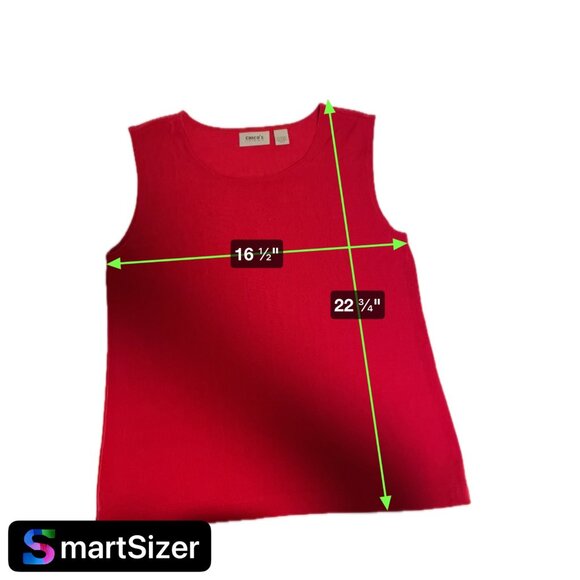 Chico's Travelers Red Scoop Neck Sleeveless Tank Top Sz L - Picture 6 of 7